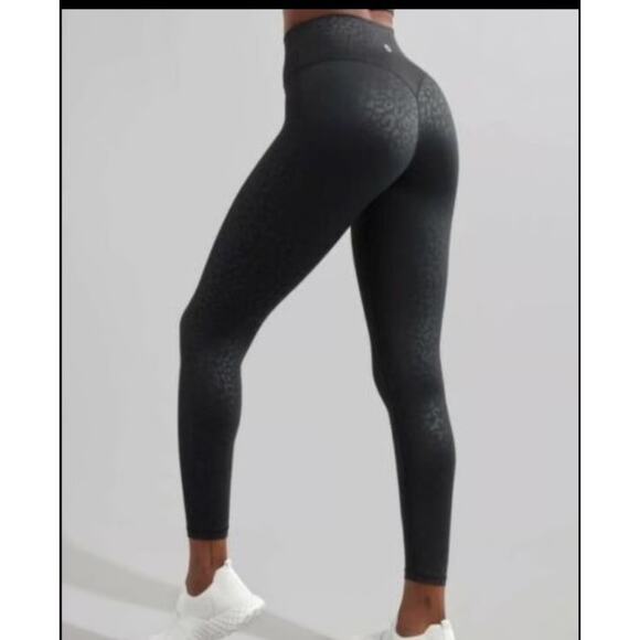 Buffbunny Rebel Full Length Leggings Black Bossy Leopard Print XL Athleisure Gym - Picture 3 of 6